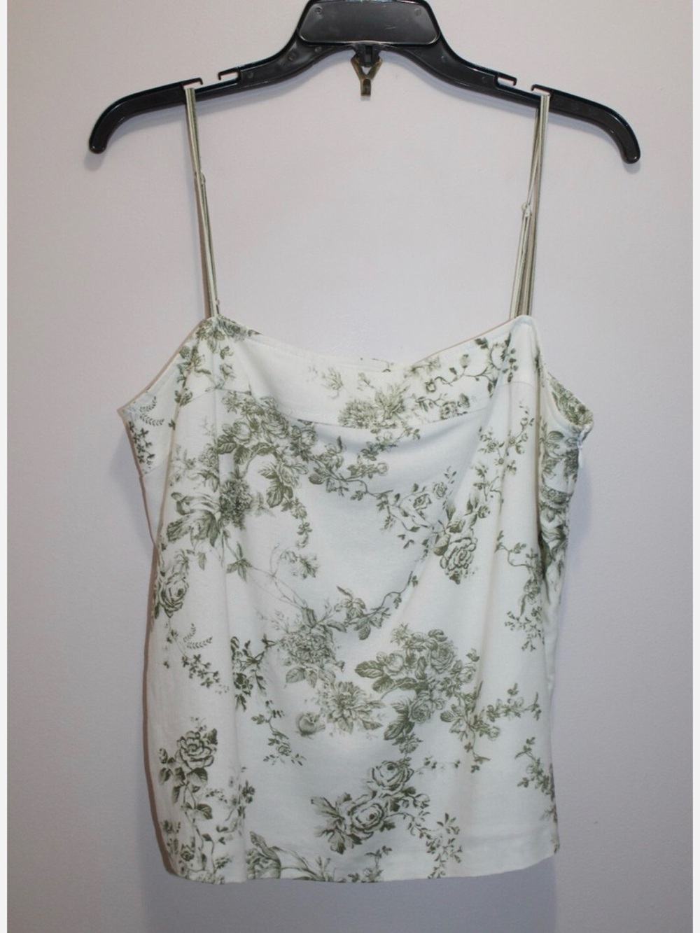 ANTONIO MELANI White Floral Camisole with Olive Print